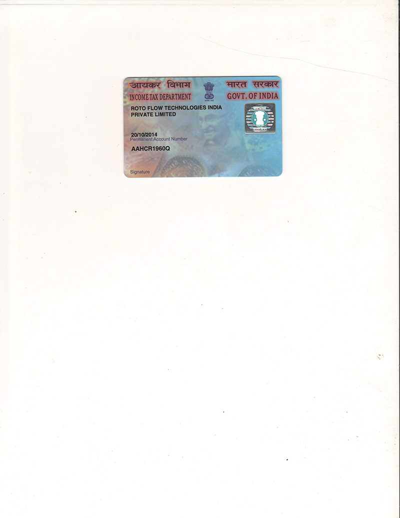 Pan Card Certificate